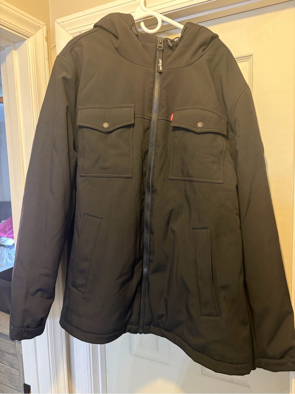 Levi's Men's Hooded Puffer Jacket - Black